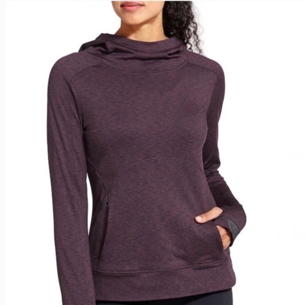 Athleta Striated Stowe Hoodie Pullover Sweatshirt